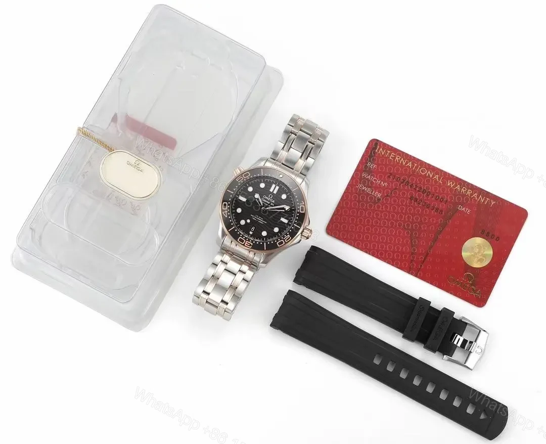 View 9 of Omega Seamaster Planet Ocean 600m Co-Axial Master Chronometer 42mm Diver’s Watch Stainless Steel and Rose Gold with Black Ceramic Bezel and Black Dial
