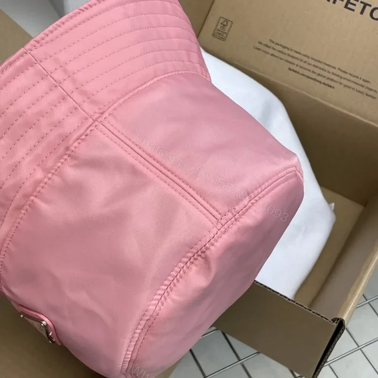 View 7 of Vivid Pink Prada Bucket Hat: Lightweight Luxury, Sun Shield