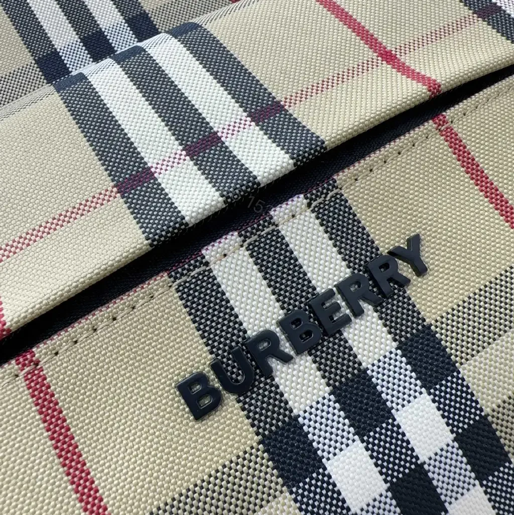 View 5 of Beige Plaid Compact Backpack: Luxury Streetwear Style