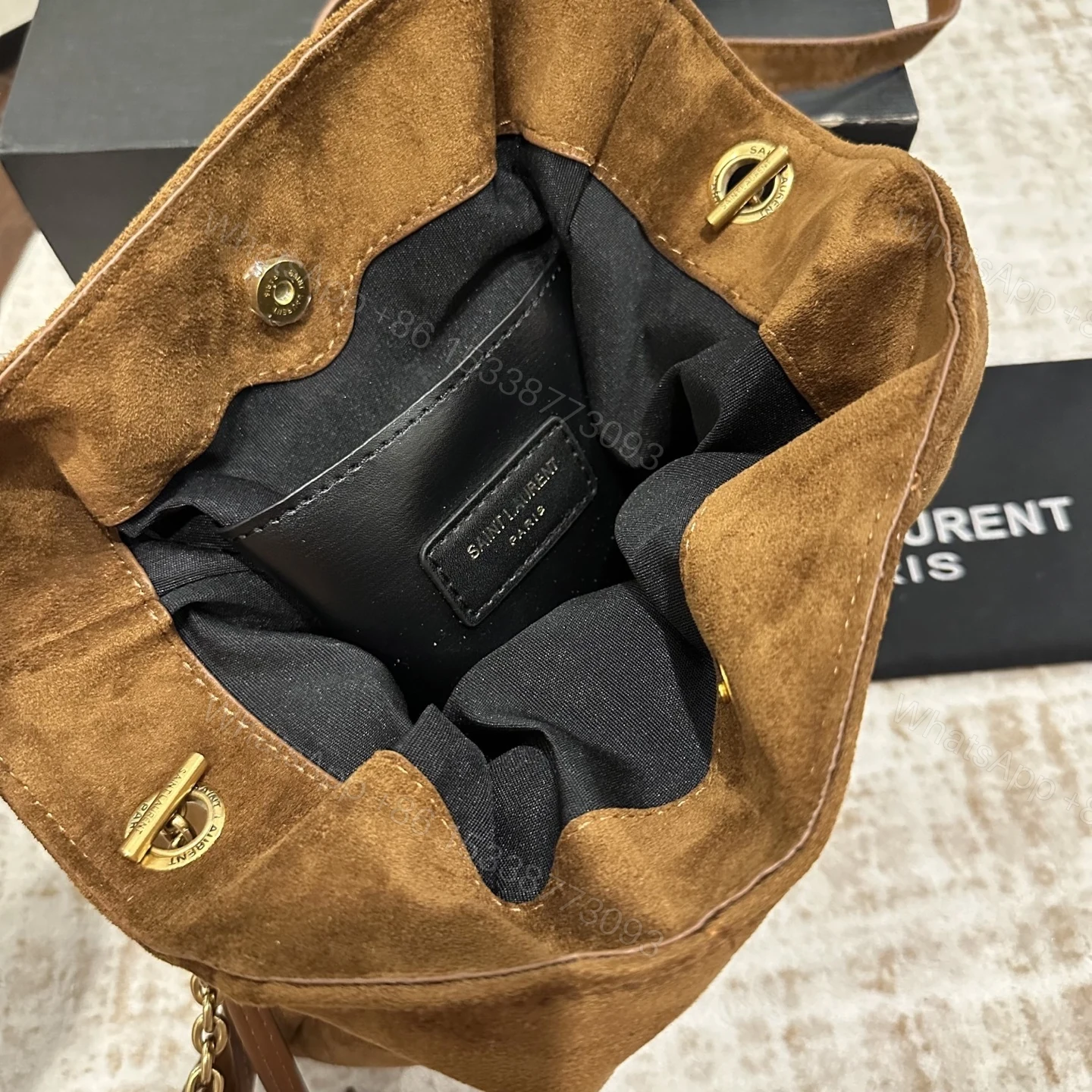 View 6 of Saint Laurent Jamie Shoulder Pouch In Caramel Cognac 26Cm