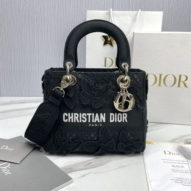 Chic Embroidered Butterfly Dior Bag - Signature Monogram Handbag — view 1