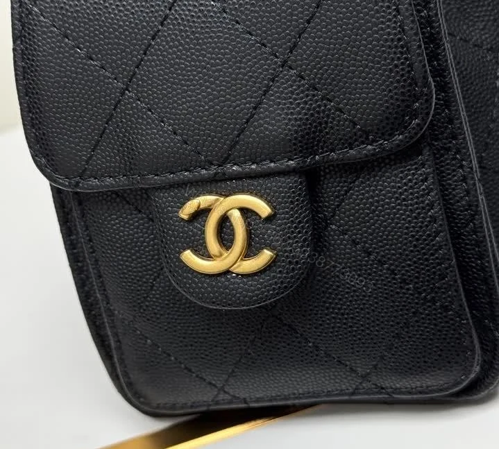 View 6 of Chanel 25 Mini Hobo Bag in Black Caviar Leather CH2522