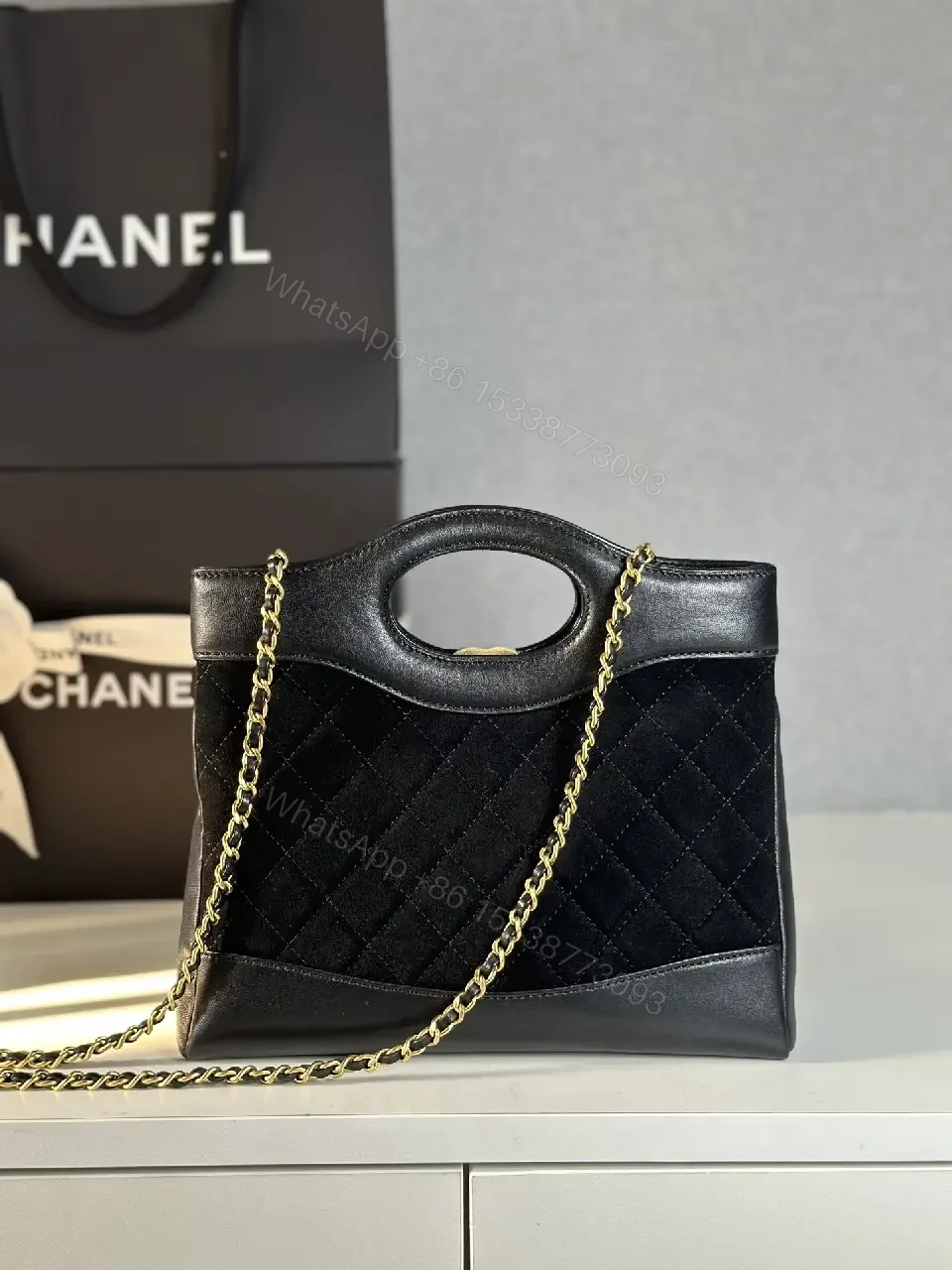 View 2 of Velvet Quilt Handbag: Luxury, Everyday Chic Accessory