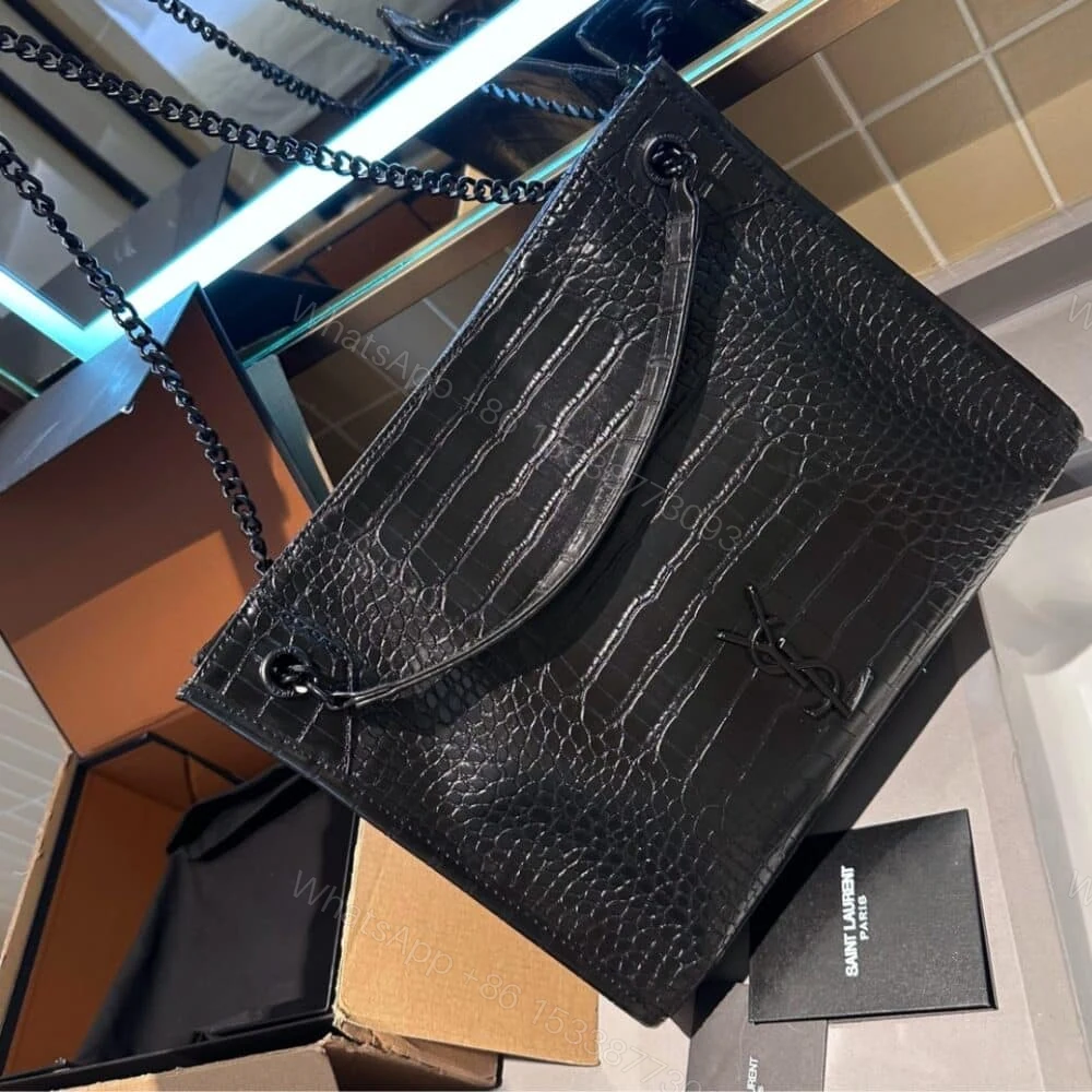 View 2 of Saint Laurent Niki Shopping Bag In Embossed Black 33Cm