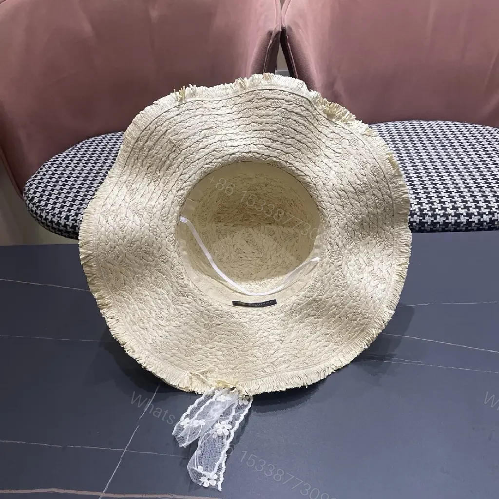 View 8 of Straw Sun-Kissed Style Hat with LV Emblem