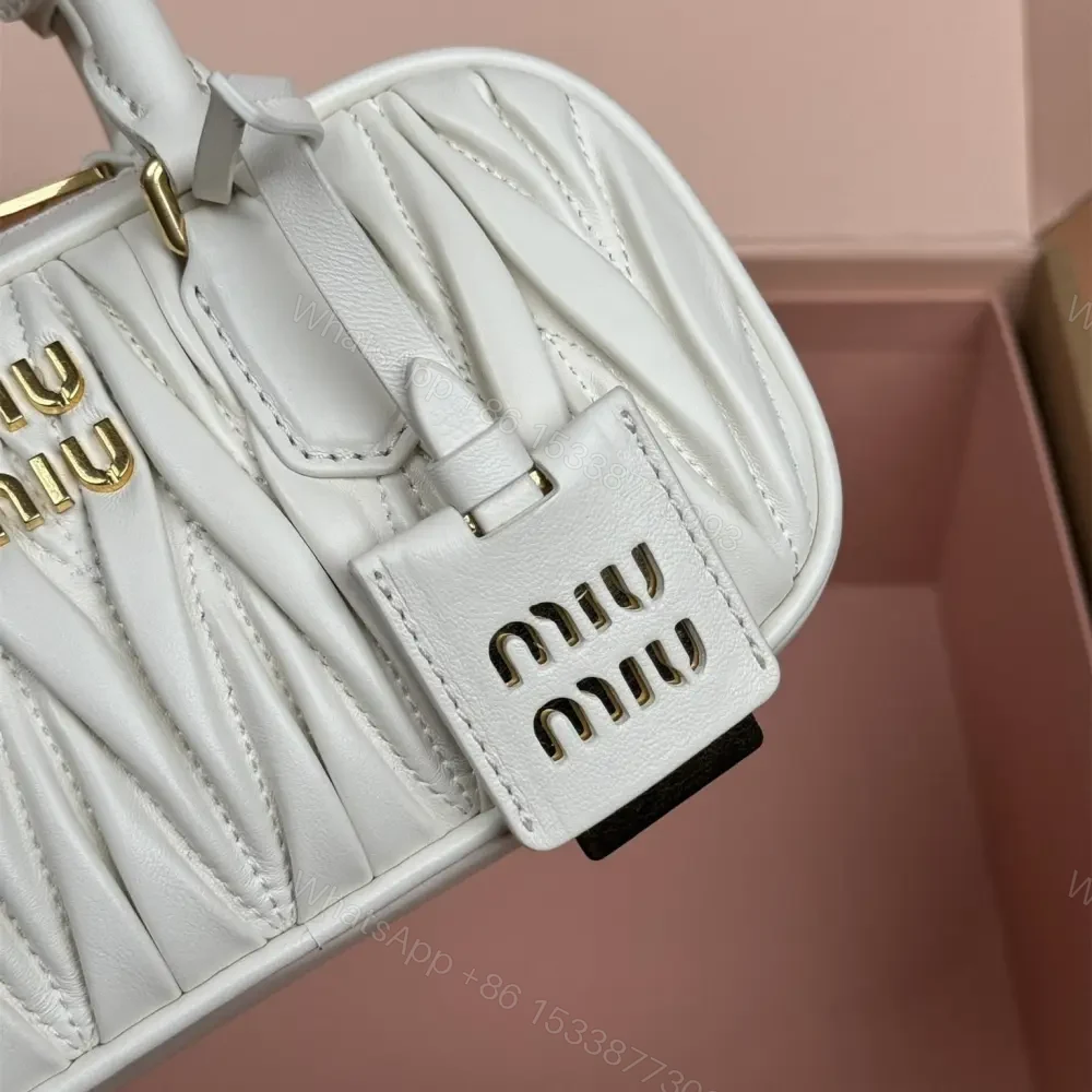 View 7 of 高仿miumiu*Arcadie系列5BP088小羊皮手袋白色Mini免檢版
