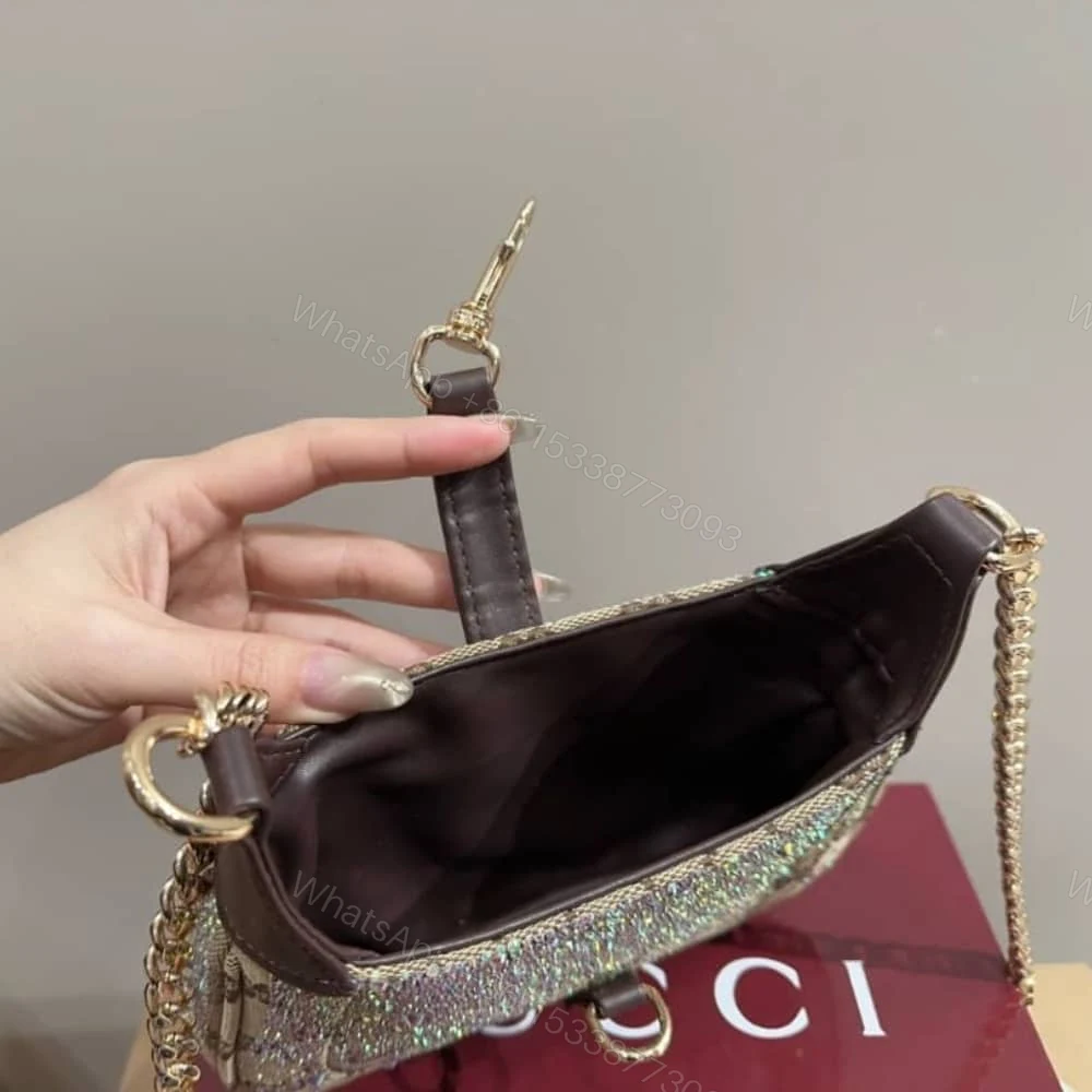 View 5 of GUCCI JACKIE NOTTE MINI BAG BEIGE AND DARK BROWN 19CM