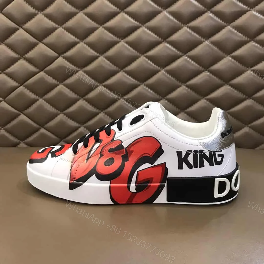View 6 of DOLCE & GABBANA CALFSKIN PORTOFINO SNEAKERS WITH PATCHES OF THE DESIGNERS – DG02