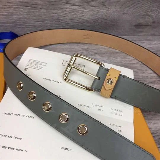 View 7 of LOUIS VUITTON BELT VOYAGER MONOGRAM 35MM GREY – B148