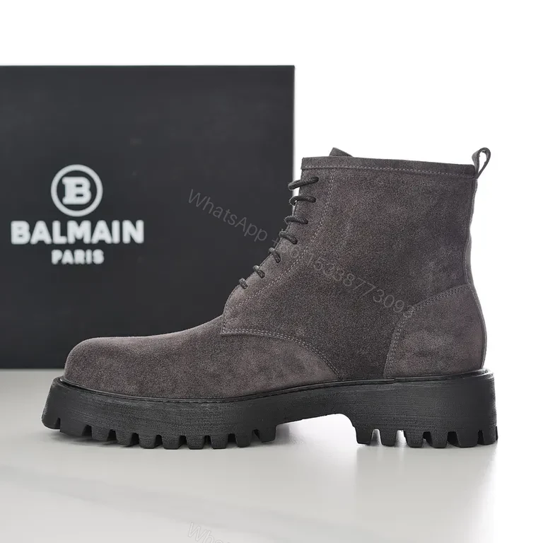 View 4 of Charcoal Suede High-Top Boot: Rugged Luxe Comfort