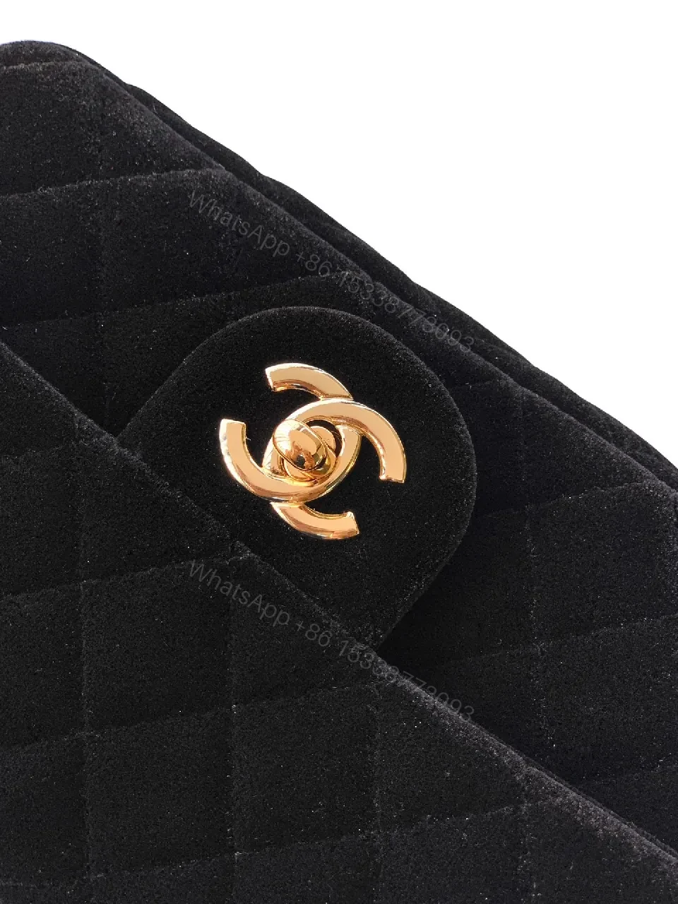 View 5 of Velvet Quilted Crossbody Bag with Gold Chain