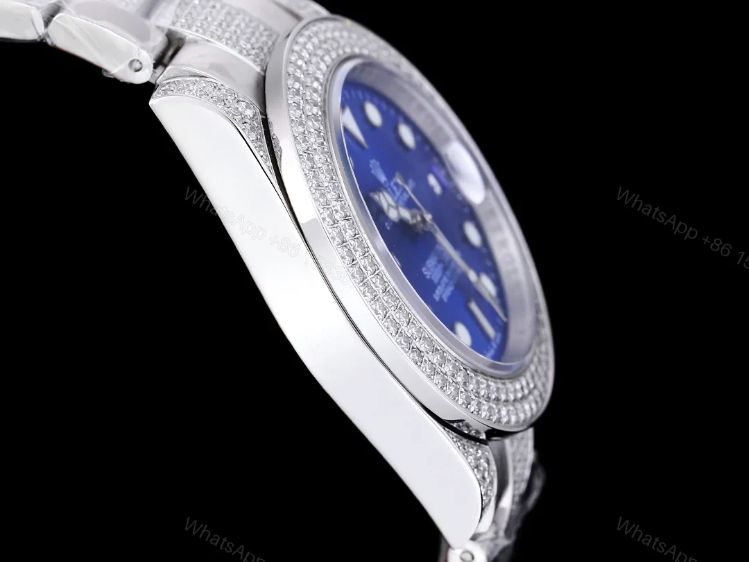 View 7 of Rolex Full Iced Diamond Dial Three-Link Bracelet Luxury Watch 42mm Ultimate Edition RG-ROLEX-FULL-ICED-STAR-DIAMOND-42