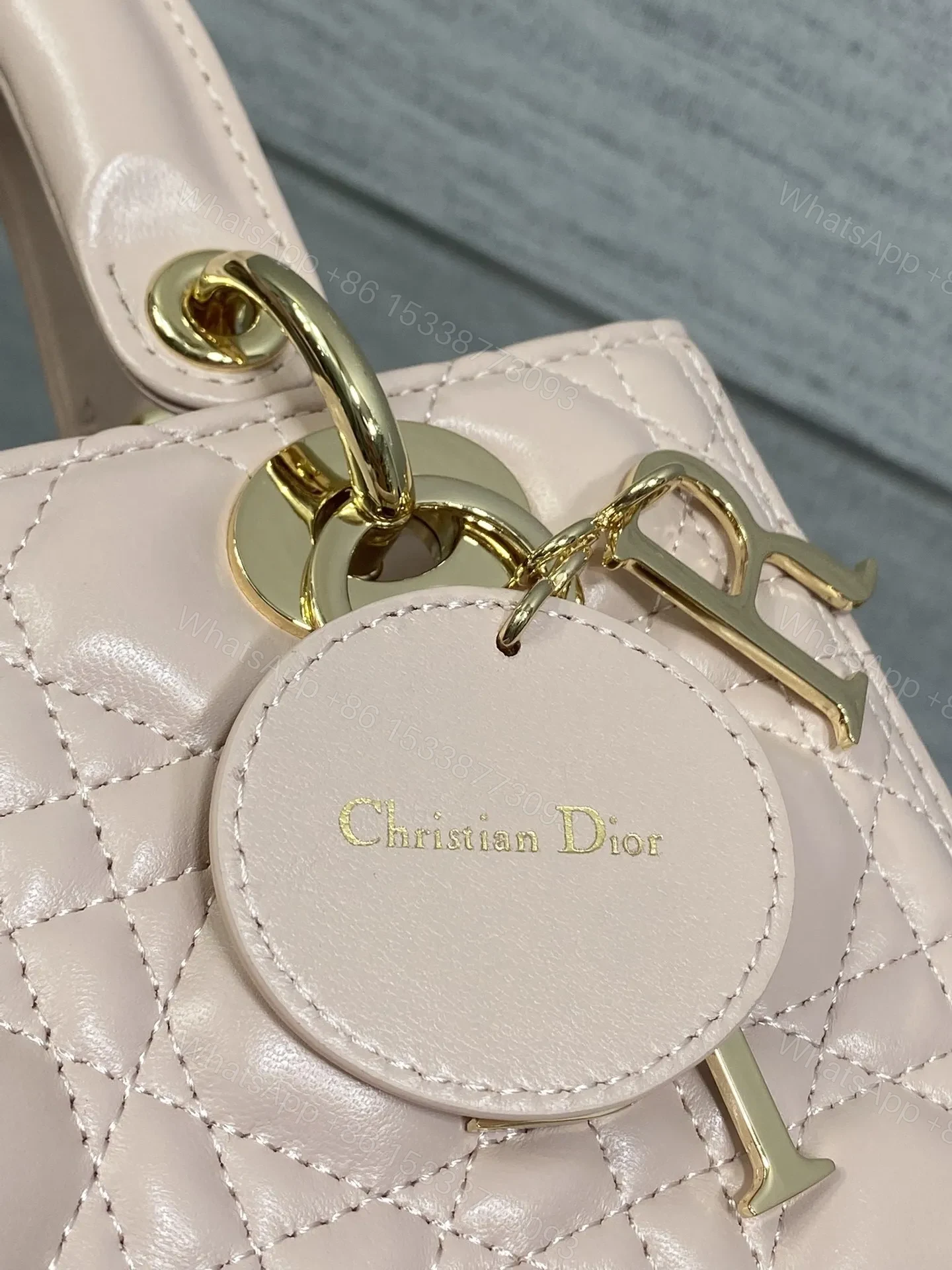 View 7 of Dior Medium Lady bag in Pink Gold Hardware