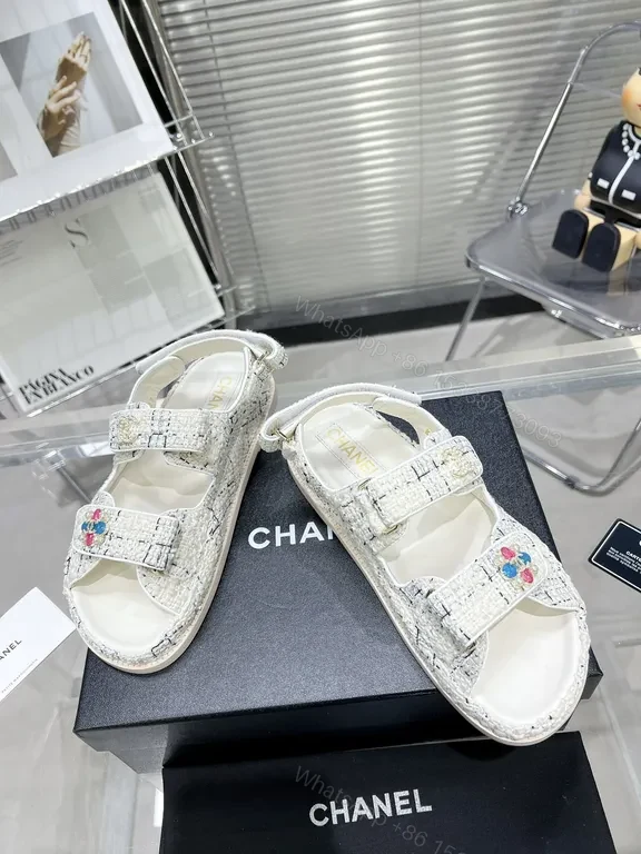 View 7 of Chanel-Influenced Textured Sandals: Couture Comfort