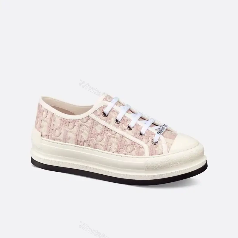 WALK’N’DIOR PLATFORM SNEAKERS UNISEX OBLIQUE EMBROIDERED COTTON PINK – CD171 — view 1