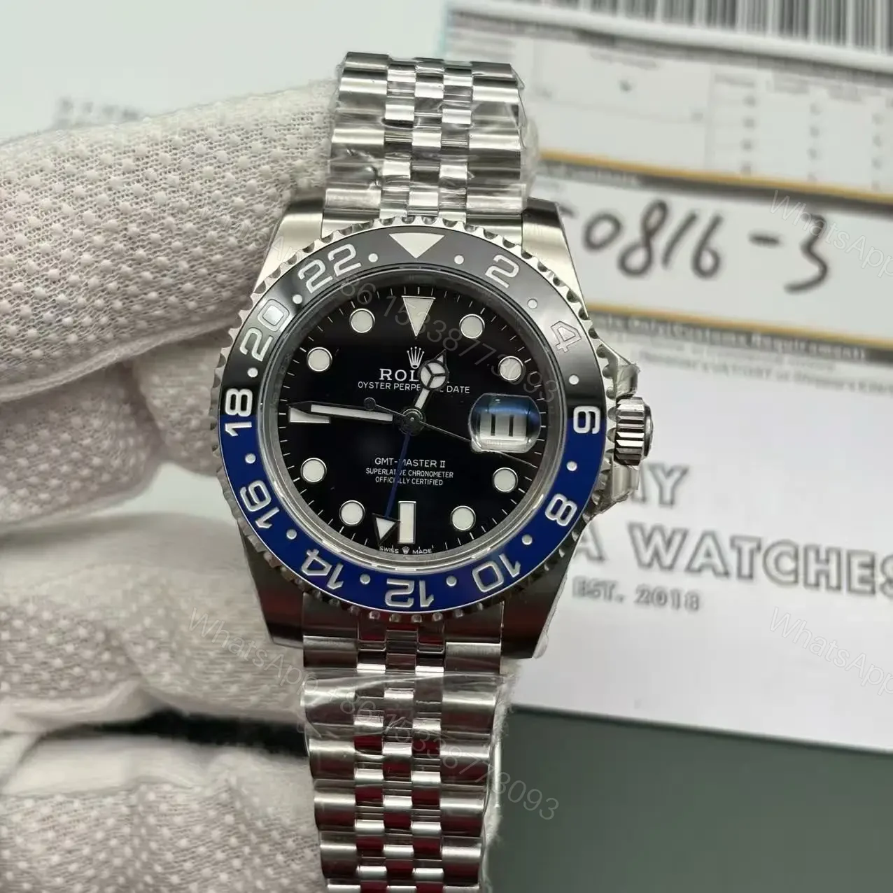View 2 of Replica Rolex GMT Master Jubilee – Batgirl