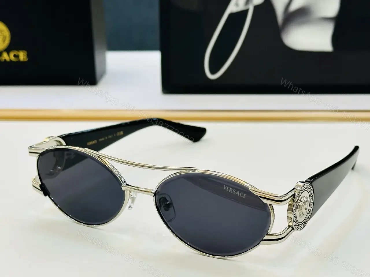 View 9 of Gold-Tone Frame Sunglasses: Luxe Comfort, Bold Attitude