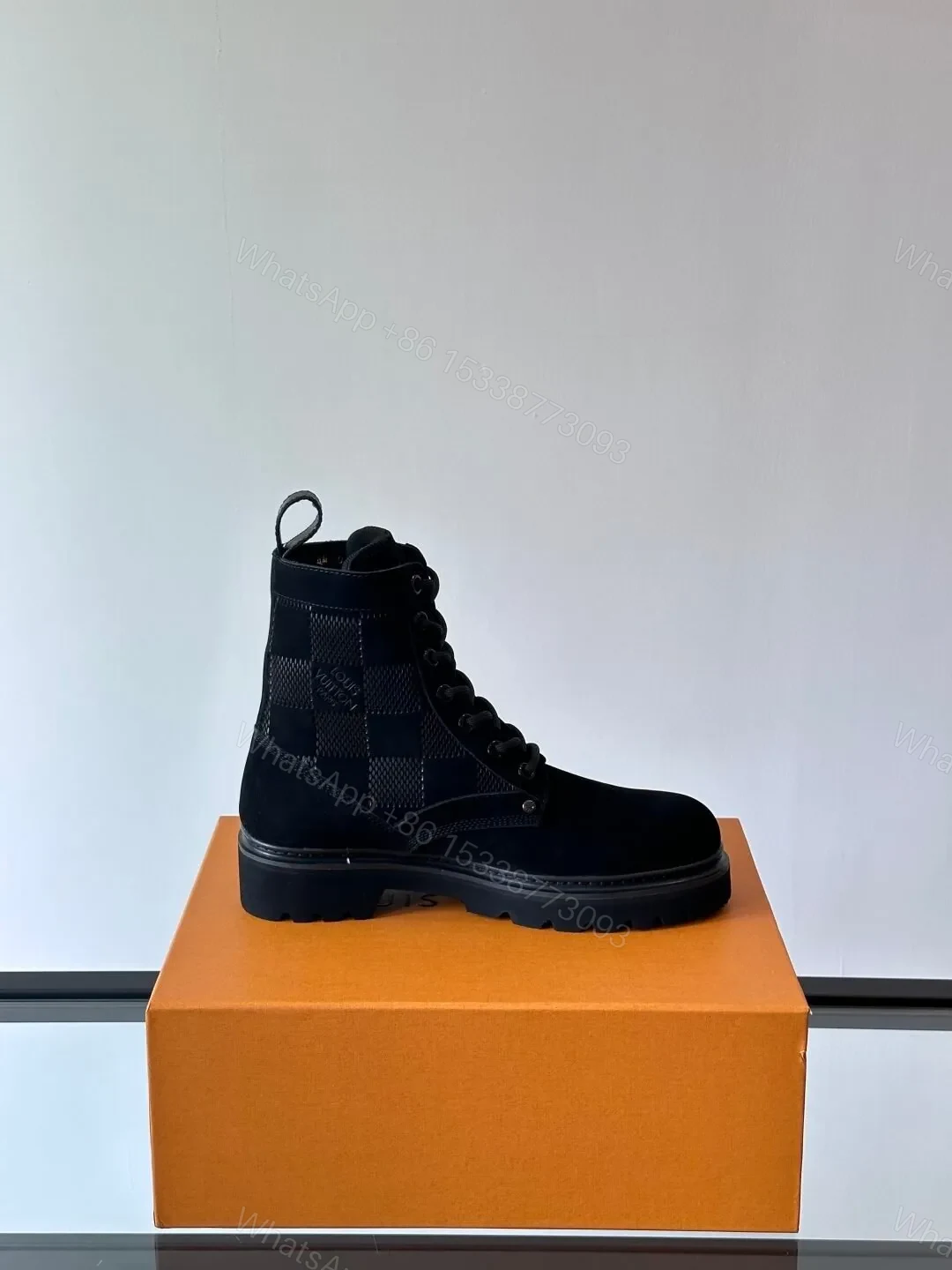 View 6 of LV Men Black Suede Leather Boots