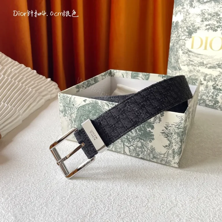 View 3 of Refined Leather Belt with Dior Hardware â€“ Everyday Luxury Belt
