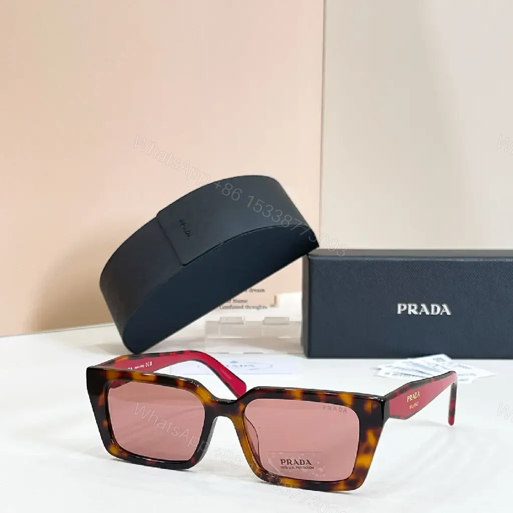 View 6 of Black Rectangle Sunglasses, Prada, Thick Frame, Gradient Lenses, Oversized Sunnies