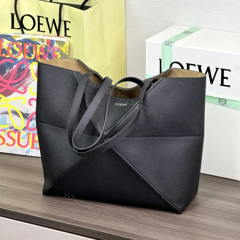 View 3 of 高仿Loewe*Fold系列1100幾何Tote包黑色中號免檢版
