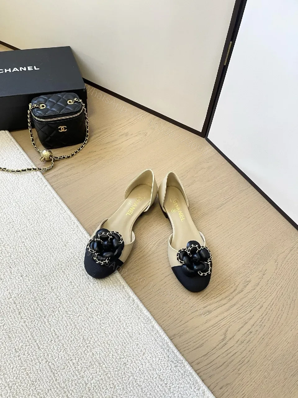 View 7 of Two-Tone D’Orsay Pumps with Bloom Embellishment - Elevated Minimalism