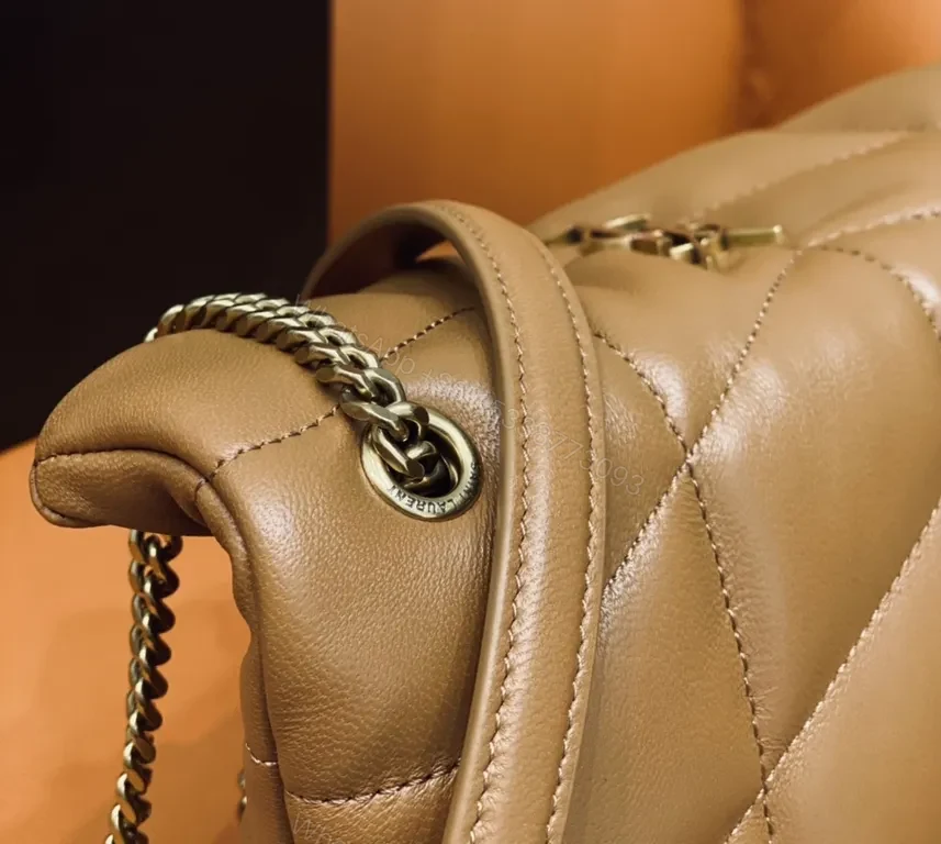 View 7 of Quilted Tan Calfskin Crossbody: Luxury, Subtle YSL-Inspired
