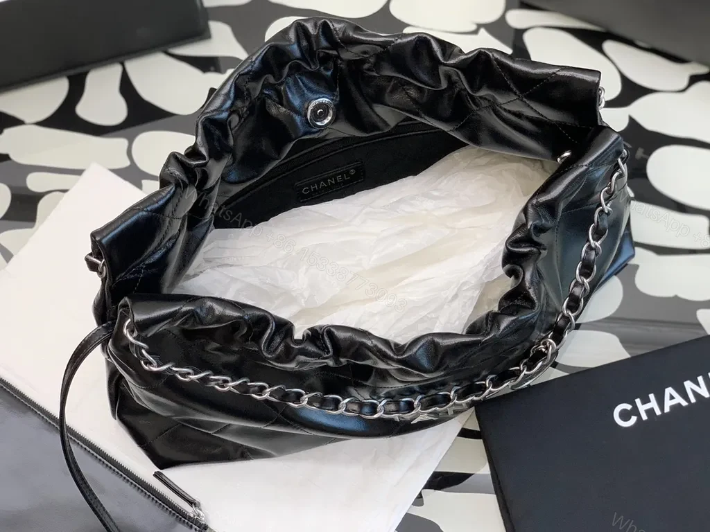 View 4 of Chanel-Inspired Quilted Black Leather Tote: Luxury That Moves