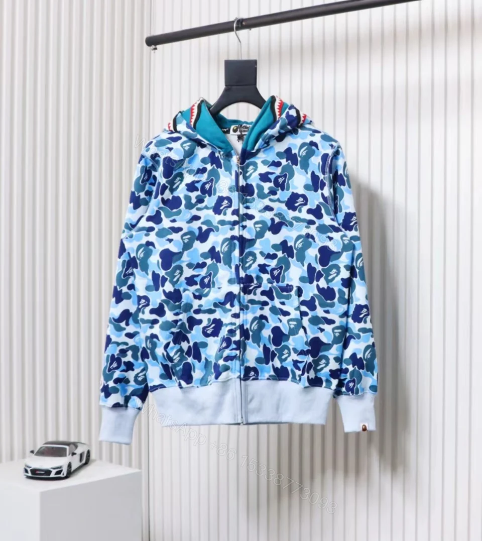 BAPE Camouflage Double Hat Hoodie Light Blue — view 1