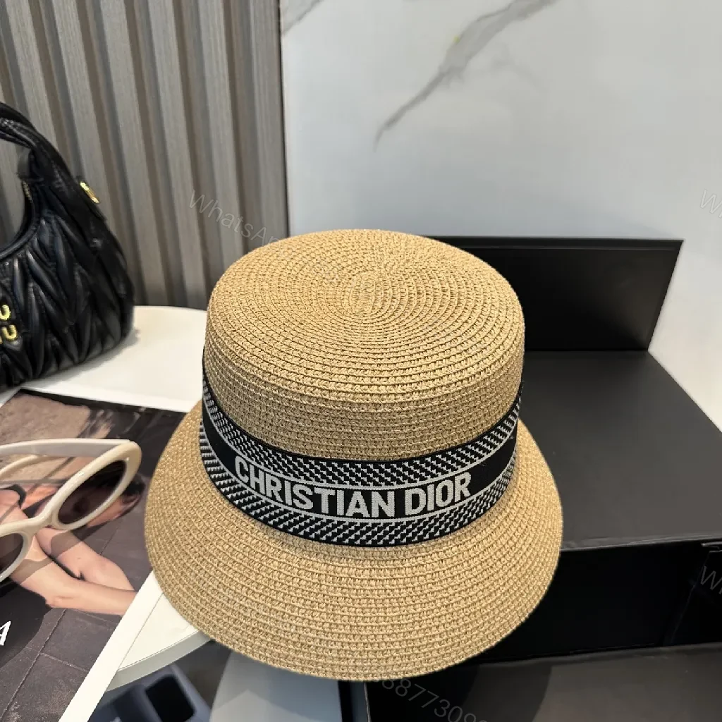 View 2 of Natural Straw Hat with Designer Band, Sun-Brim Style