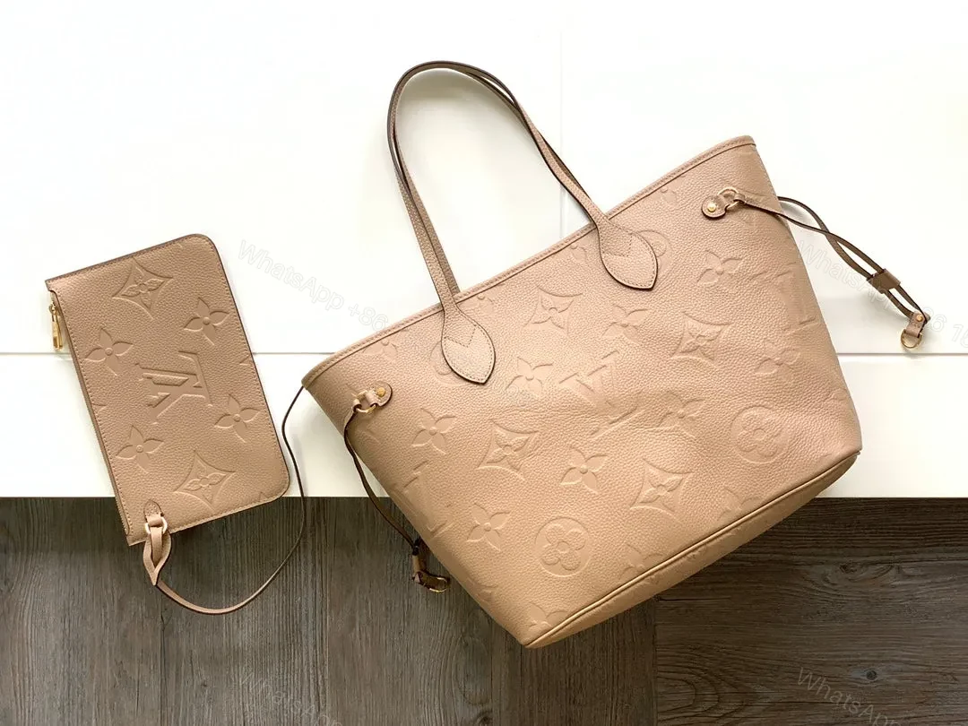 View 2 of LV NEVERFULL MM 32 BEIGE MONOGRAM EMPREINTE LEATHER
