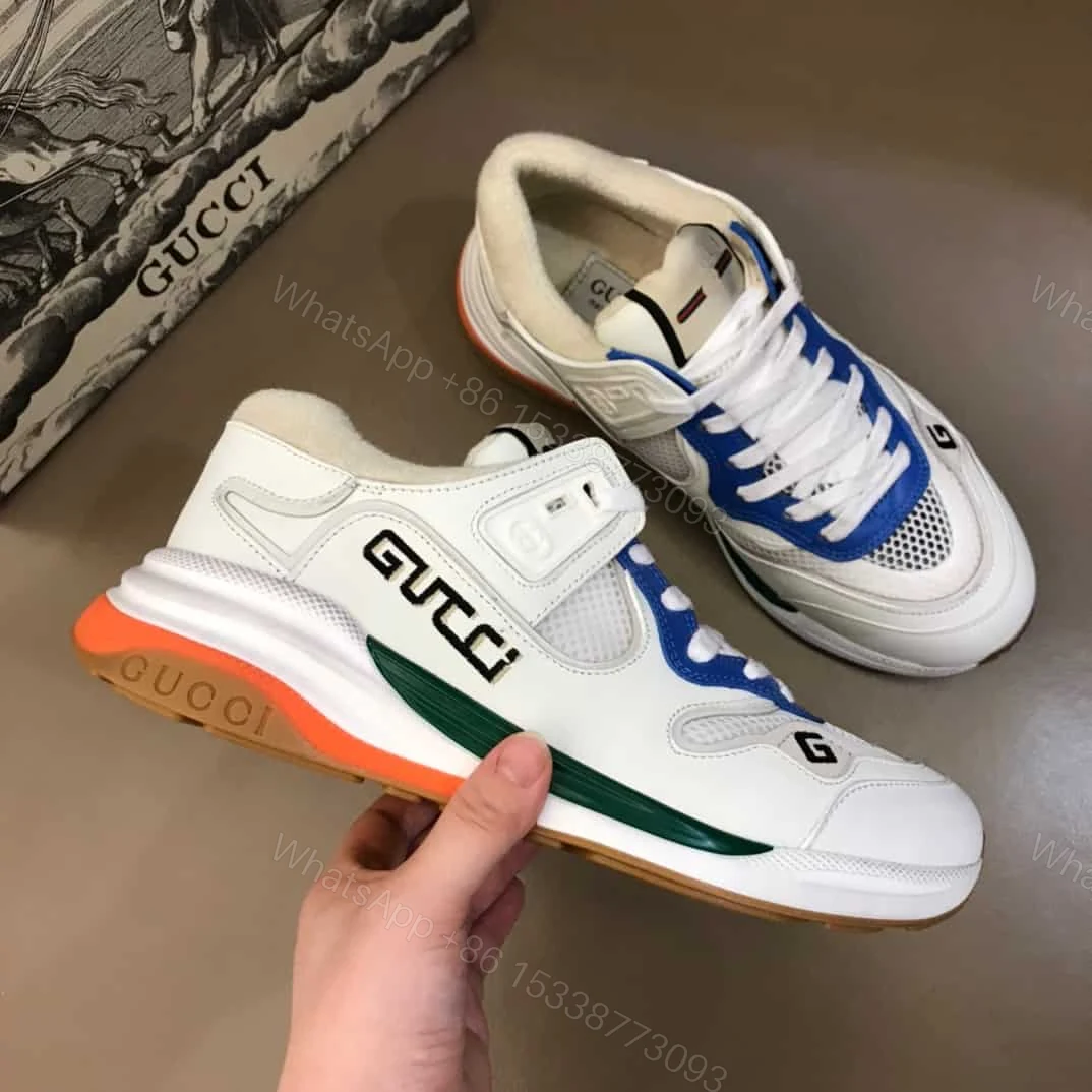 View 5 of GUCCI G LINE SNEAKERS IN LEATHER AND MESH WITH EMBROIDERED LOGO – GC117