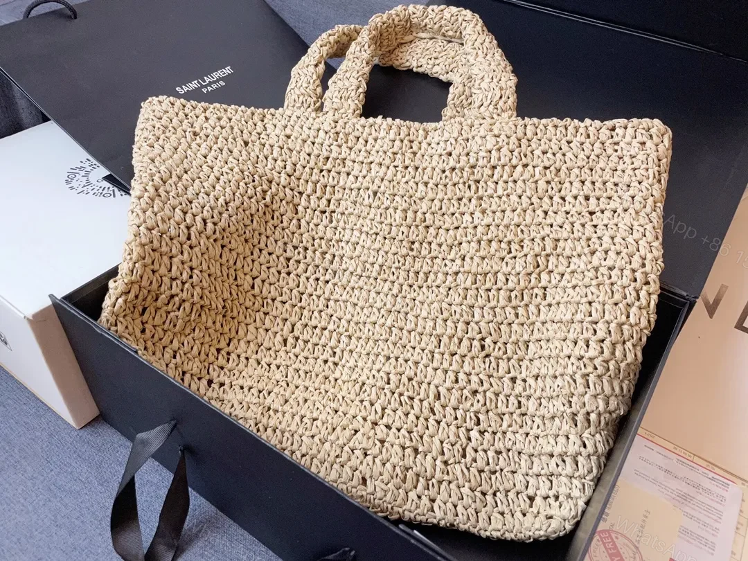 View 2 of Saint Laurent Rive Gauche Linen Tote Bag