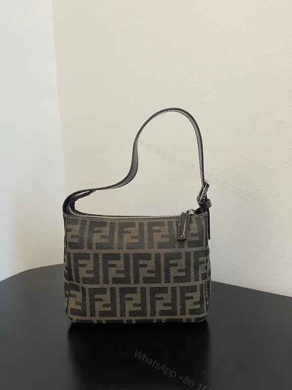 View 8 of Compact Fendi-Inspired Monogram Shoulder Bag: Structured Chic