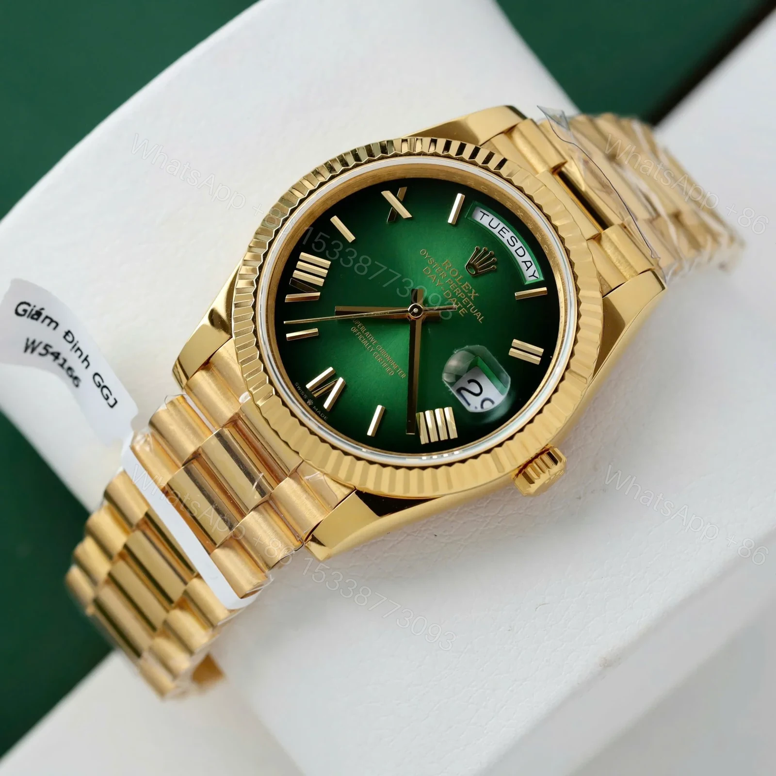 View 3 of Superclone Rolex Day-Date Green Ombré Dial 228238-0069 40 mm