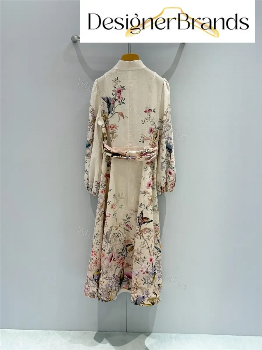 View 7 of Zimmermann Rebellion Button-Front Floral-Print Linen Midi Dress