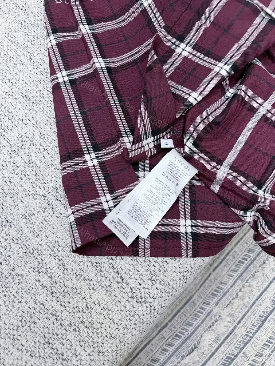View 10 of Burgundy Plaid Button-Up — Premium Casual Camp Collar Shirt
