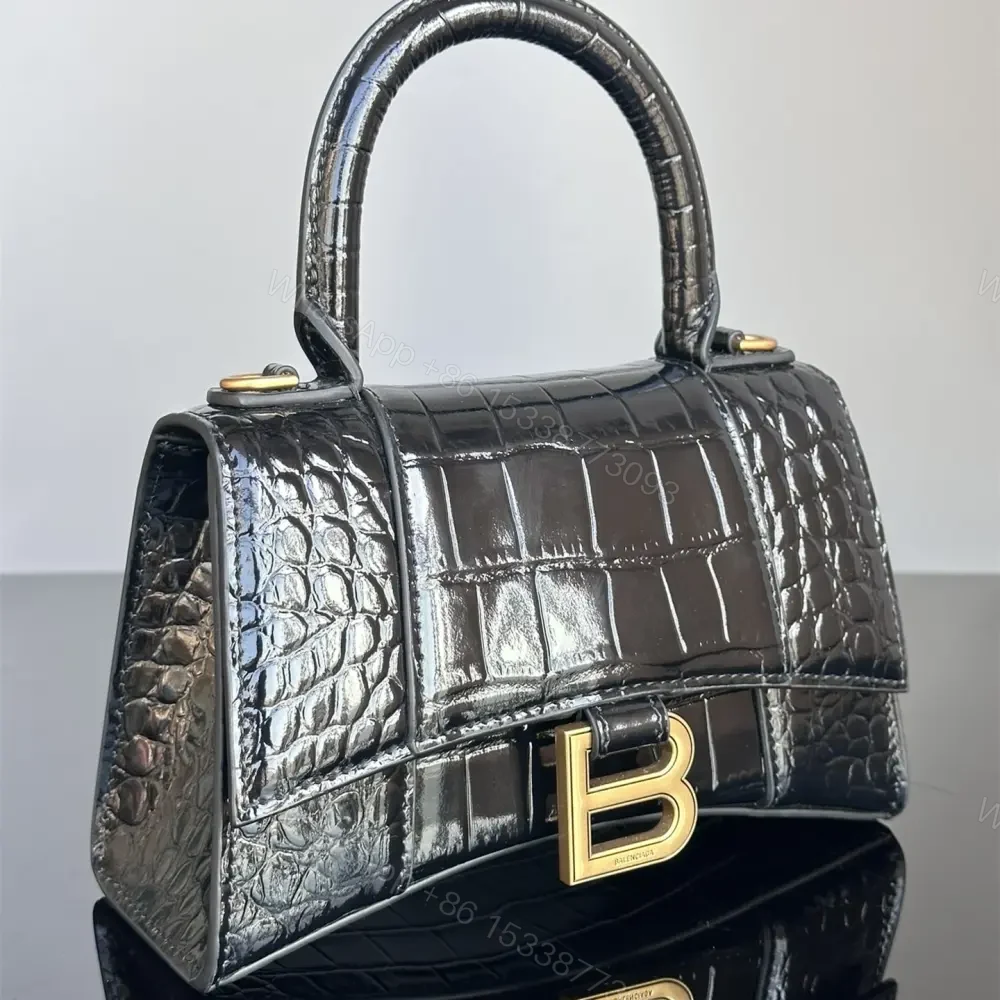 View 3 of 高仿BalenciagaHourglass系列鱷魚皮沙漏包XS