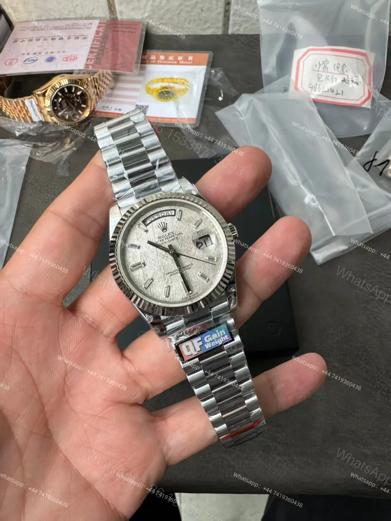 View 3 of Rolex Day-Date M228239-0055 1:1 Replica Meteorite Dial 40MM 3255 Movement Presidential Bracelet Super Clone Watch
