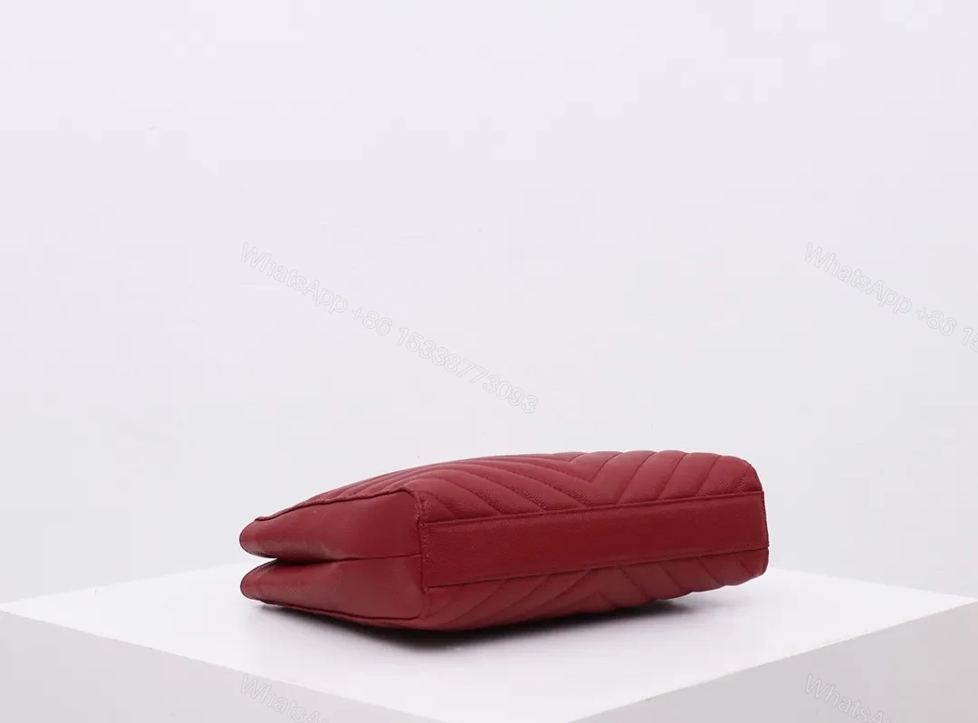View 5 of Saint Laurent Tribeca shoulder bag in burgundy leather