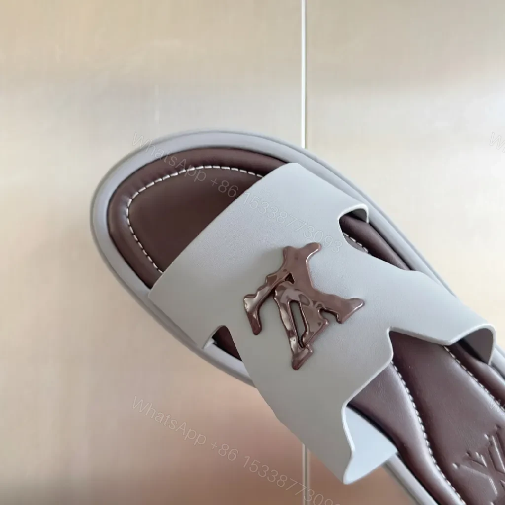View 8 of Soft-Glow Gray Luxury Slip-Ons: Modern Comfort Sandals