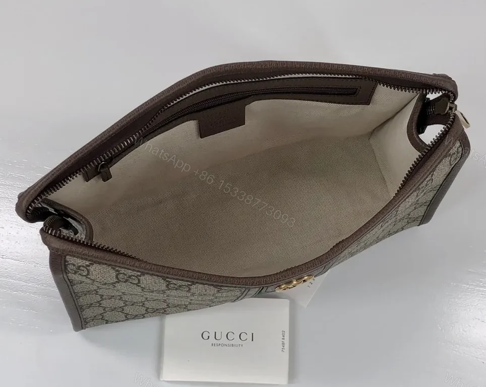 View 3 of Chic GG Supreme Clutch with Web Stripe - Wallet-style Executive Bag