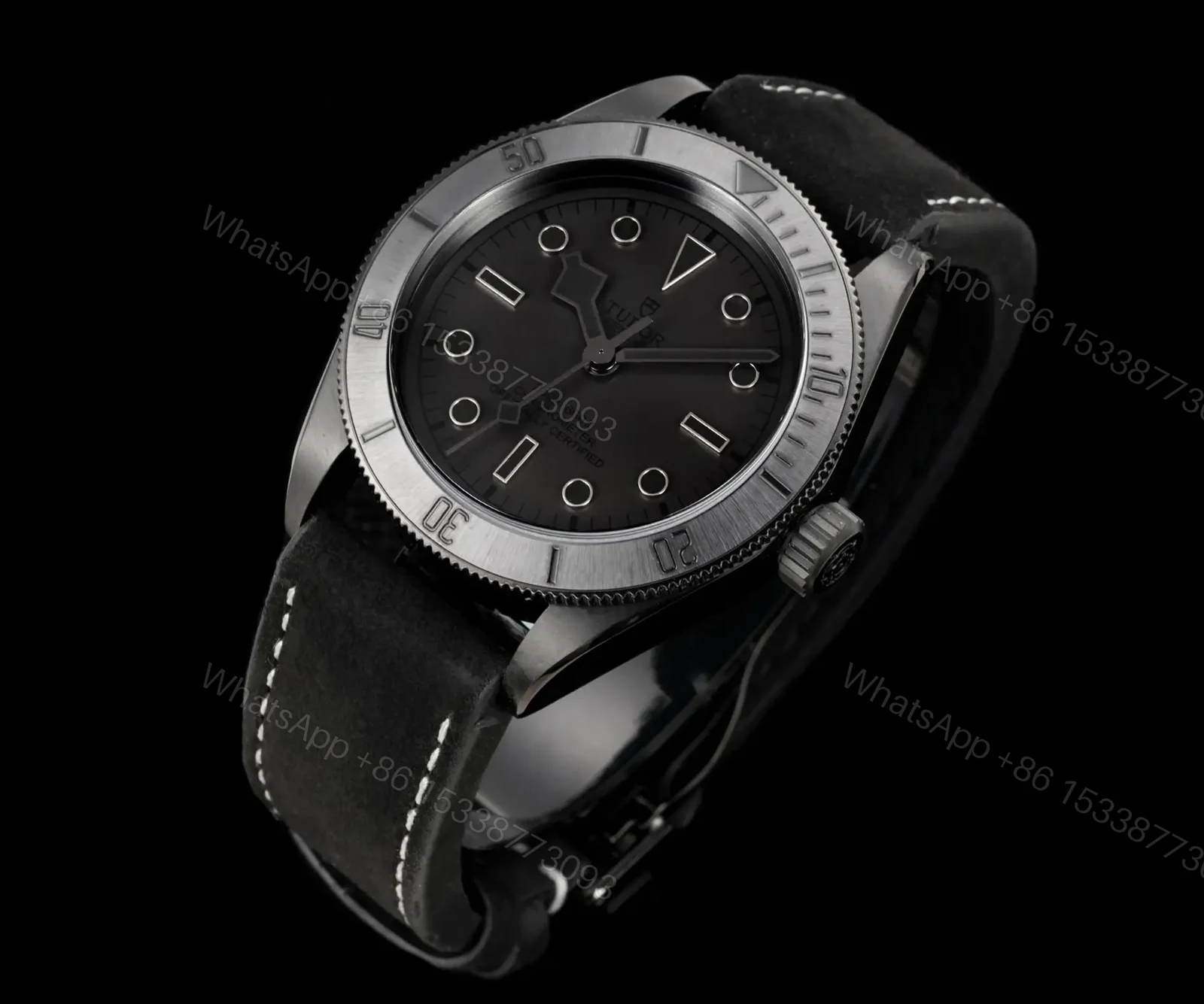 View 3 of Tudor Black Warrior Watch Matte Black Leather Strap Ultimate 41MM TUDOR-WARRIOR-41-MBK-BLK-LEATHER