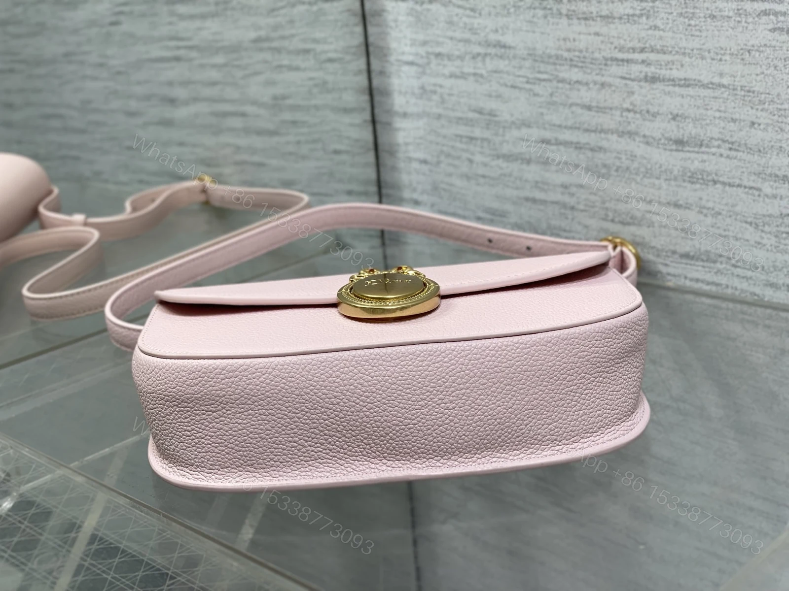View 4 of Dior Small Dior Médaillon Flap Bag in Pink