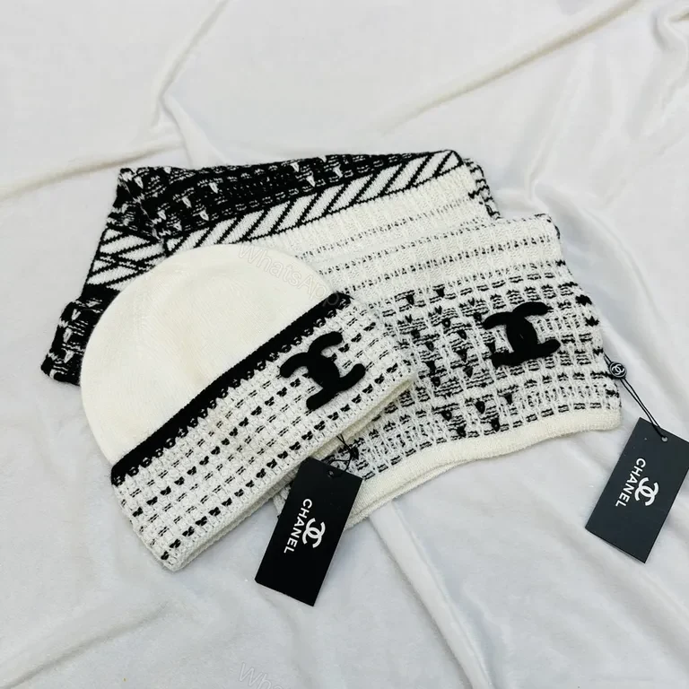 Chanel-Inspired Knit Set: Textured Black & White Luxury — view 1