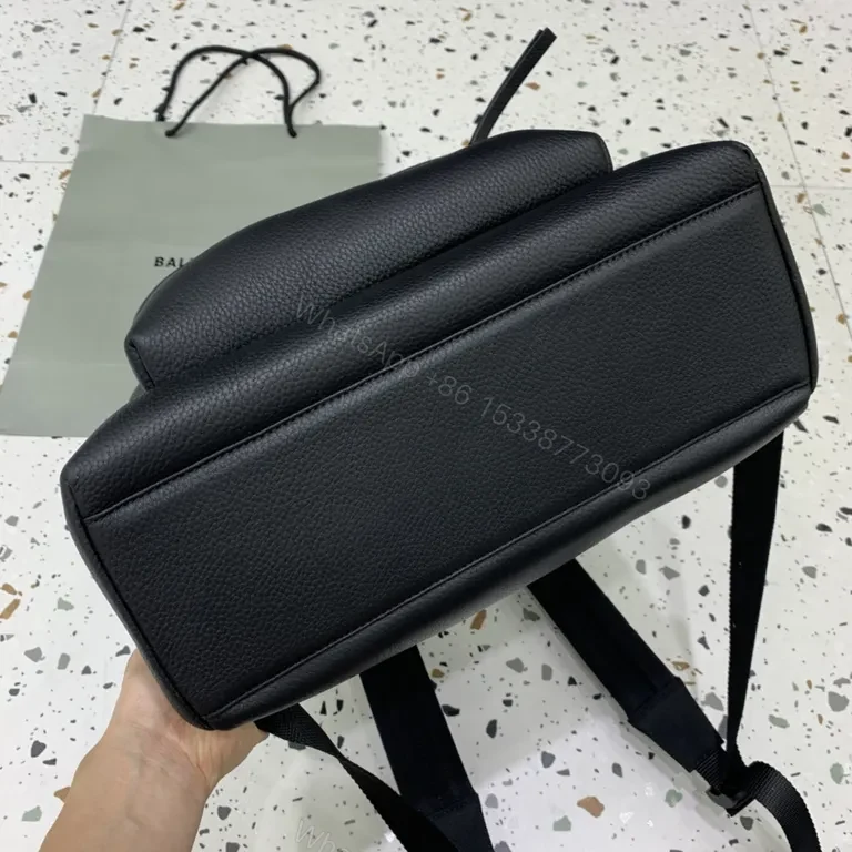 View 6 of Balenciaga Black Pebbled Leather Backpack: City Luxe Everyday Carry