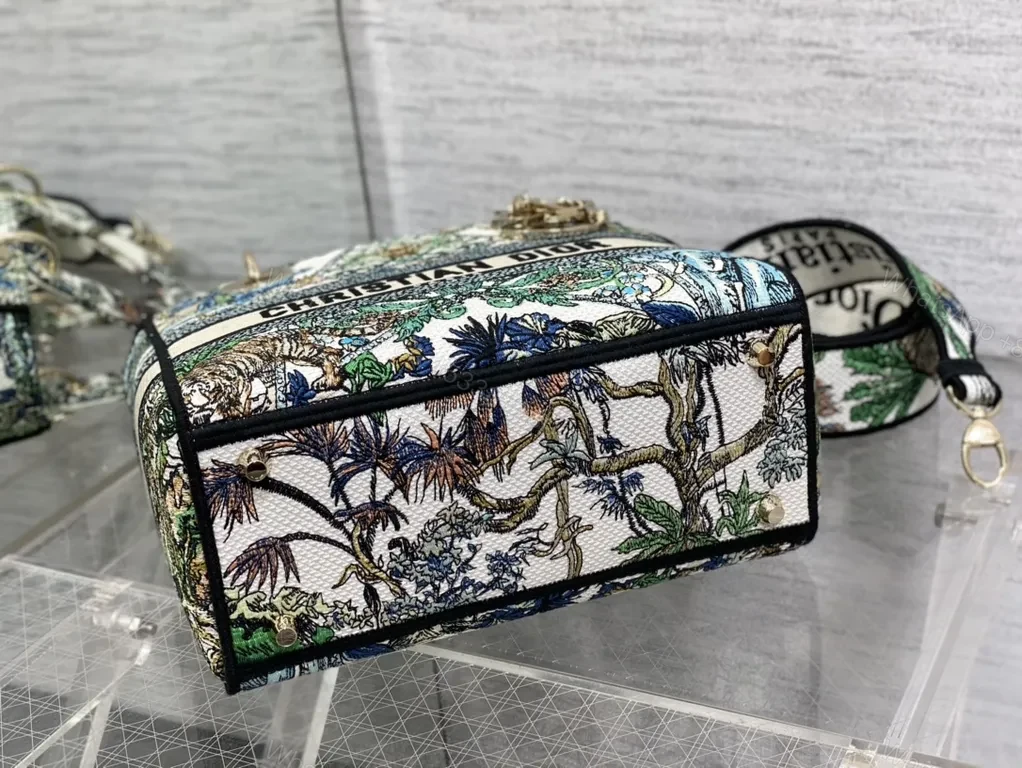 View 7 of Emerald Dior Floral Jacquard Satchel â€“ Couture Style Bag