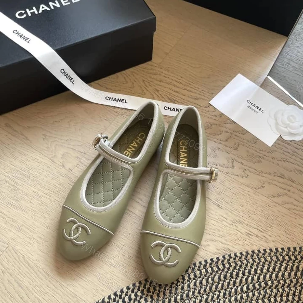 View 2 of Chanel Mary Jane Ballet Flat Dark Green