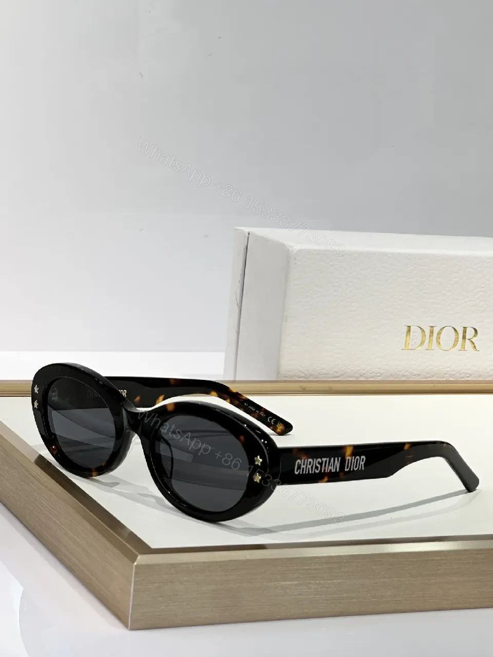 View 6 of Brown Acetate Round Sunglasses, Luxe Bold Style, UV400 Protection