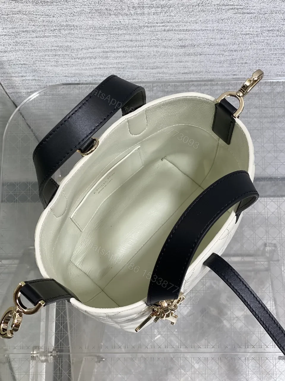 View 5 of Quilted Mini Handbag with Gold Charm - Compact Luxury Bag